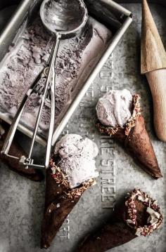 Summer Berry Ice Cream with Homemade Chocolate Cones | Twigg Studios