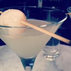 Lychee martini made to order at Gazebo, Sydney
