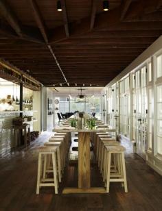 Garden-to-Table Dining in the Heart of Sydney : Remodelista...what a great, natural space...love the ceiling.