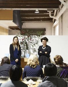 Elise Pioch and her assistant Ellie at her Melbourne Candle Making class at The School in the Homework studio. Photo - Eve Wilson for thedesignfiles.net