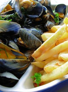 Moules Frites - The classic French way to cook your mussels and a super tasty way too! - www.fishisthedish...