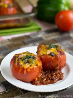 I love this fun Mexican dinner - Enchilada Stuffed Tomatoes