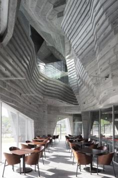 Bar at tha Ofunato Civic Cultural Center and Library, Ofunato City, Japan by Chiaki Arai Urban and Architecture