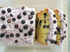 Blueberry Ricotta Pound Cake with Whipped Blueberry Cream Cheese Frosting