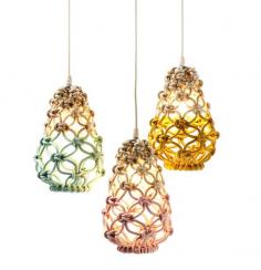 Mini Knotted Egg Lights by Melbourne’s macrame queen, Sarah Parkes of Smalltown. Photo - Ben Glezer on thedesignfiles.net