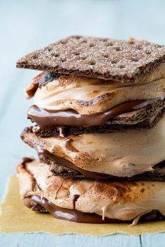 Use chocolate marshmallows, chocolate graham crackers, and bittersweet chocolate for the ultimate chocoholic s'more.