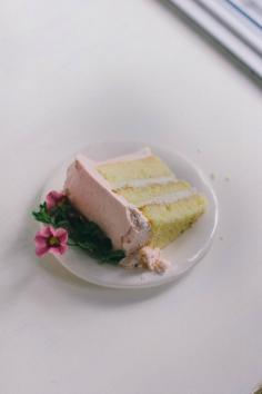 buttermilk cake with rhubarb frosting and cardamom cream