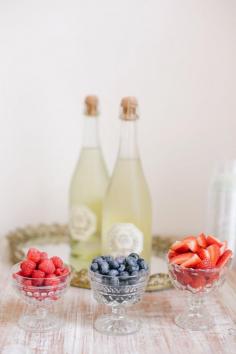 Berry + Bubbly bar | View entire slideshow: 15 Ways to Serve Up Bubbly on www.stylemepretty... | Photography: asianbeesphotogra...