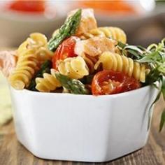 Rotini with Asparagus, Salmon and Cherry Tomatoes Allrecipes.com