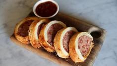 The $18 sausage roll available at The Winery in Surry Hills.  Picture: Cameron Richardson