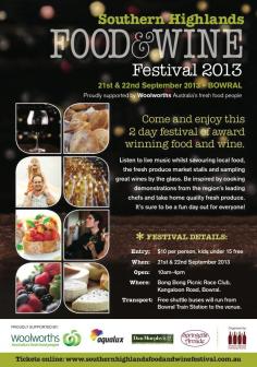 Please RT: Coming soon: wonderful #food & #wine event south of #Sydney - follow @shfoodwine for more info