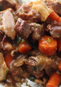 Oven Baked Beef and Mushroom in Red Wine Recipe