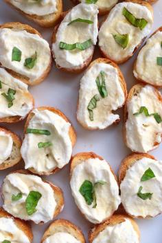 ricotta with lemon, basil, and honey bruschetta