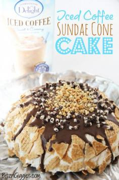 Iced Coffee Sundae Cone Cake