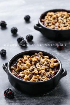 Blackberry Chocolate Chip Cookie Crumble from www.loveandoliveo...