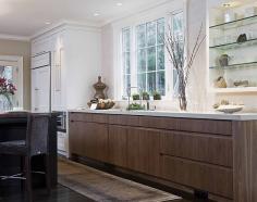 Cutting Edge Kitchen with Appropriate Cabinet Knob and Pull: Bewitching Kitchen Cabinets With Rustic Foods Storage Also Brown Carpets And Black Wooden Dining Table And Glass Porcelain Shelves Also Ceiling Lamp