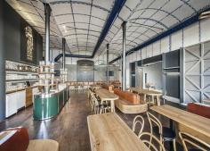 IO Studio references Czech porcelain inside modern beer hall for Radegast