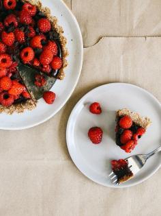 No-bake chocolate-raspberry tart