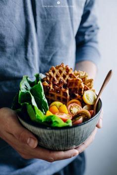 Savoury waffles with blue cheese and bacon / Marta Greber