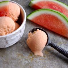 Watermelon Coconut Ice Cream (vegan, gf, and no ice cream machine needed)