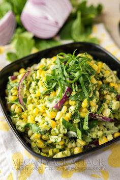 Summer Corn Salad with Basil Pesto Aioli