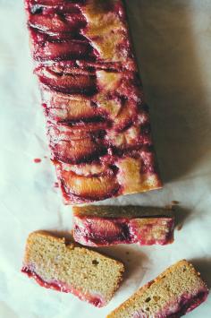 upside down plum and olive oil cake