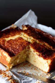 milk + ultra soft semolina cake flavored with vanilla + lemon