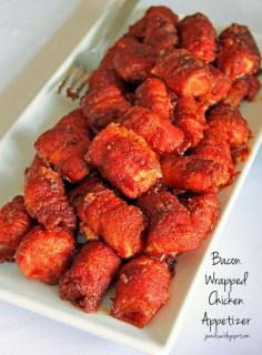 Jo and Sue: Bacon Wrapped Chicken Appetizer - 4 ingredients, 30 minutes. Super easy, super delicious!