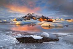 Glacier at Sunset