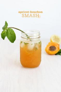 Apricot Bourbon Smash Cocktail