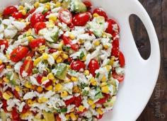 Mock Crab Corn Apple Salad Recipe - Levana Cooks