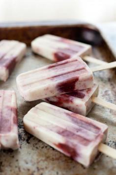 Honey roasted fig and goat cheese popsicles