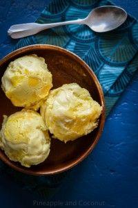 Coconut Ice Cream with Pineapple Curd Swirl