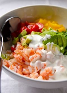 Greek Yogurt Shrimp, Avocado and Tomato Salad | iFOODreal