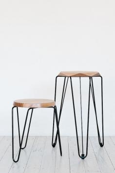 Handcrafted stools by Tuckbox. Photo – Tara Pearce. Styling -Stephanie Stamatis on thedesignfiles.net