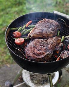 Masala-Spiced Rib-Eye Steaks with Tomato-Okra Relish Recipe