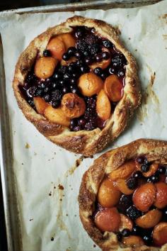 apricot and berry galettes with saffron