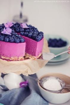 Blueberry lavender cheesecake