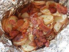 Bacon and Onion foil packet potatoes