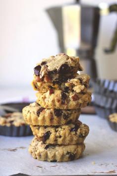 Butterscotch Pecan and Dark Chocolate Cookie Tarts