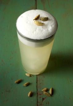 An Isle Away Cocktail with cardamom coconut foam