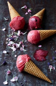 Black currant raspberry sorbet