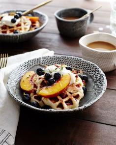 Orange-Thyme Waffles with Mascarpone and Fruit
