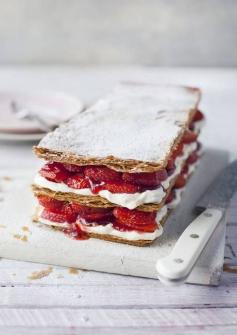 strawberry mille-feuille