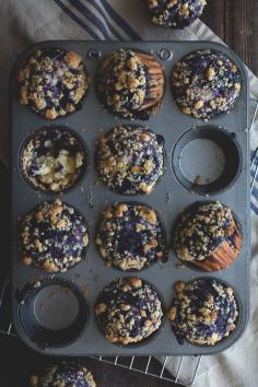 Blueberry Swirl Muffins by HonestlyYUM