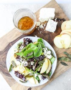 honeycrisp salad with crispy sage and maple vinaigrette