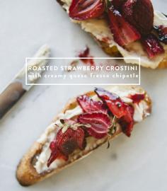 roasted strawberry crostini