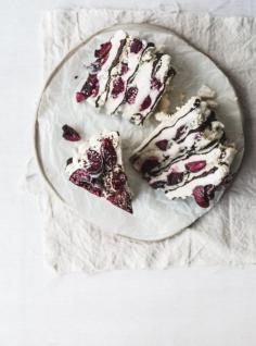 chocOlate & cherry meringue cake