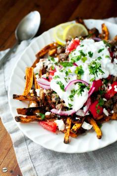 Loaded Greek Sweet Potato Fries