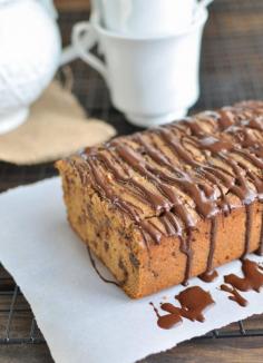 This Peanut Butter Chocolate Chip Bread is a healthy treat, breakfast, or after school snack that even your kids will like!  #glutenfree, #grainfree, #dairyfree, #norefinedsugar, #lowcarb